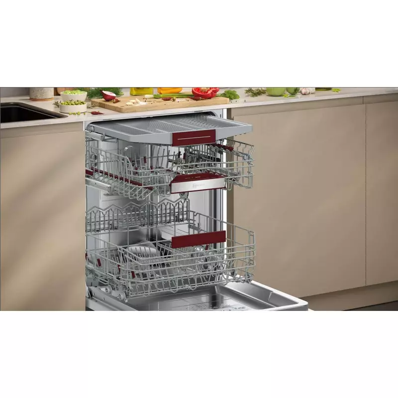 Neff S147ZCS01E beépíthető mosogatógép nemesacél Zeolith Home Connect 60cm