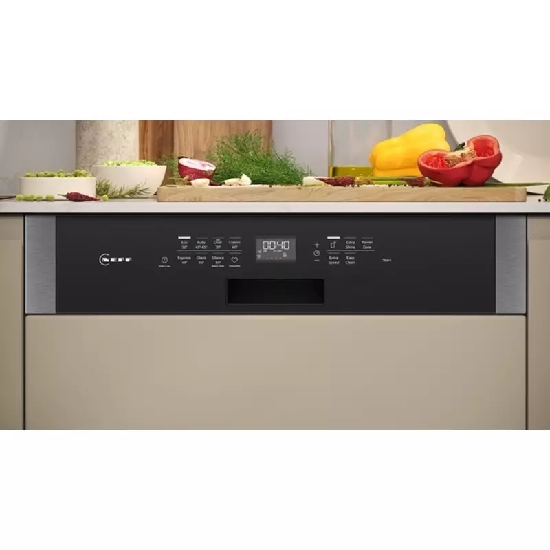 Neff S147ZCS01E beépíthető mosogatógép nemesacél Zeolith Home Connect 60cm