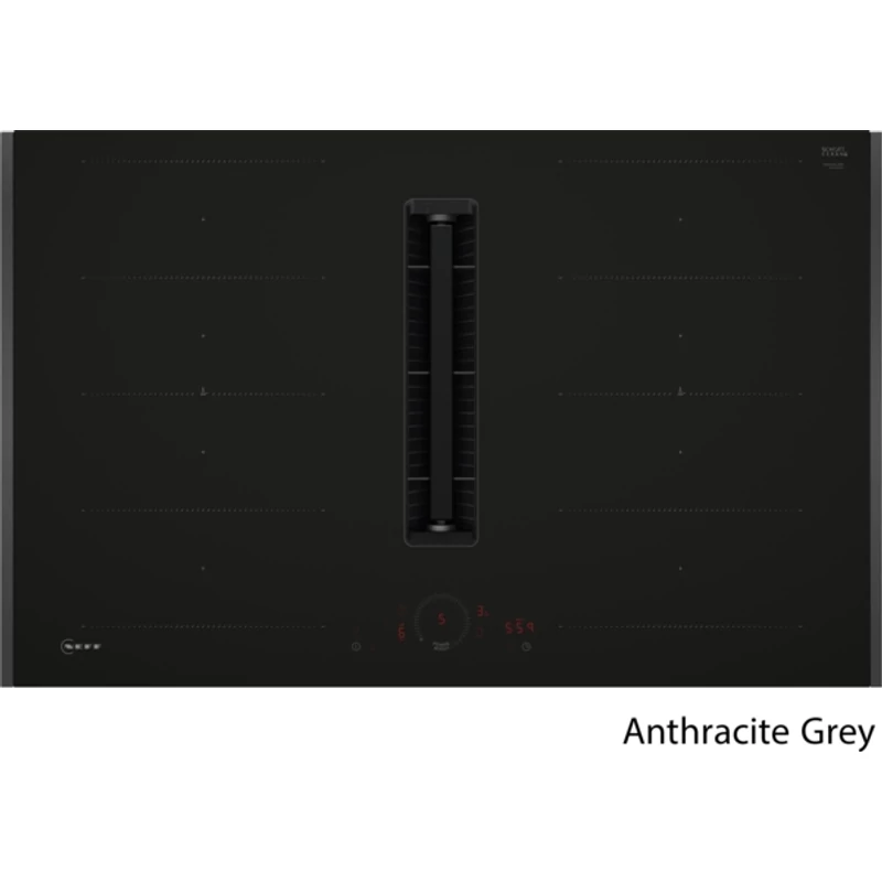 Neff V68YHL4B0 indukciós lap beépített elszívóval Flex Design Matt Black Twist Touch vezérlés 80cm Collection