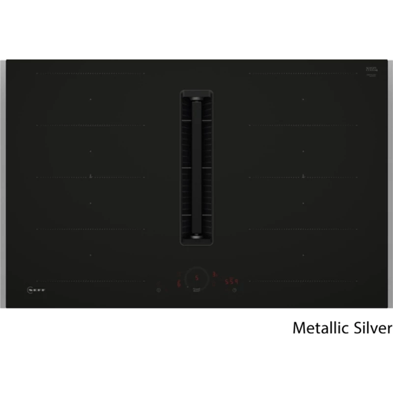 Neff V68YHL4B0 indukciós lap beépített elszívóval Flex Design Matt Black Twist Touch vezérlés 80cm Collection