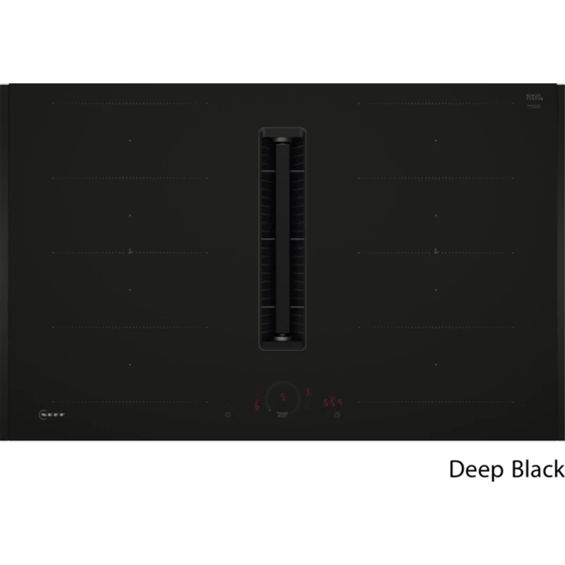 Neff V68YHL4B0 indukciós lap beépített elszívóval Flex Design Matt Black Twist Touch vezérlés 80cm Collection