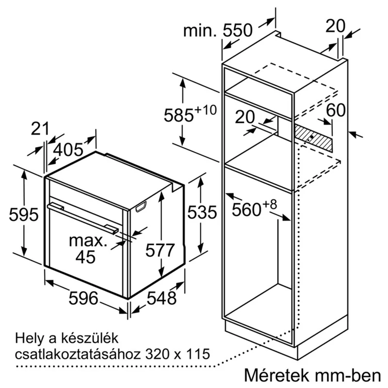Neff B56VT62N0 beépíthető sütő  Slide & Hide ajtó