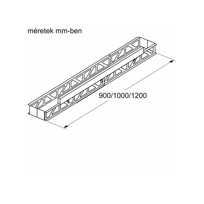 Neff Z92WWY9X2 tartóelem GlassDraft munkapultba építhető páraelszívó és főzőlap összeépítéséhez