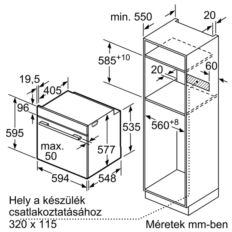 Neff B4ACF4HN0 beépíthető sütő Slide&Hide ajtó Eco Clean hátfal