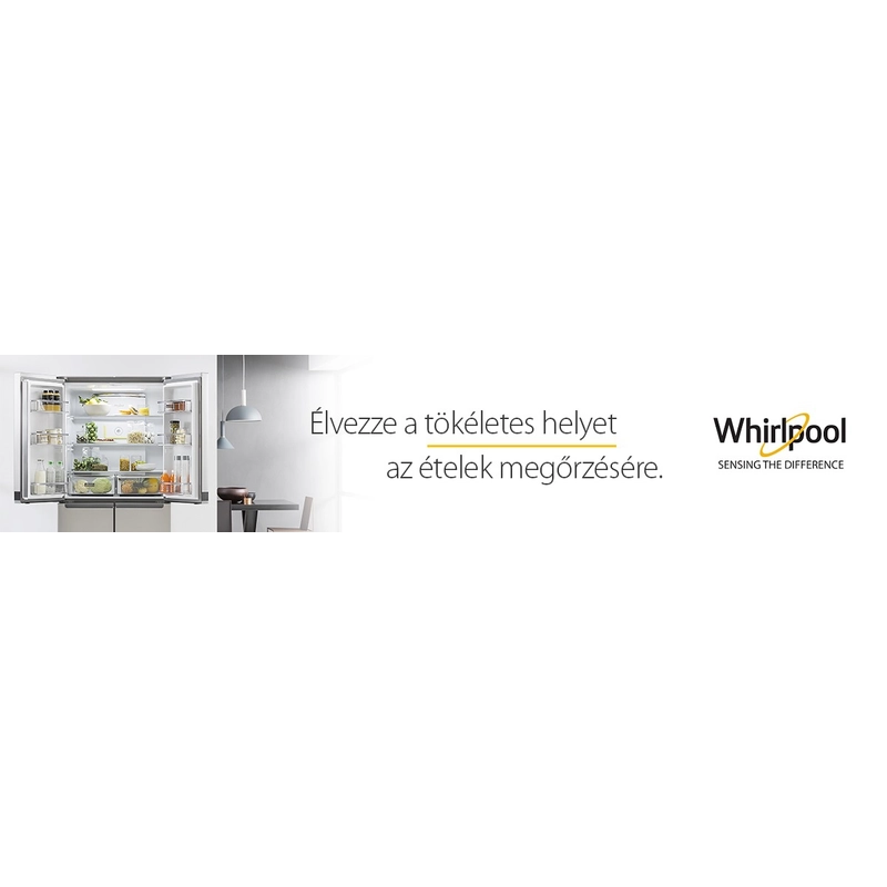 Whirlpool WQ9 U1GX NoFrost 4 ajtós hűtő Glass inox 188x91x70cm