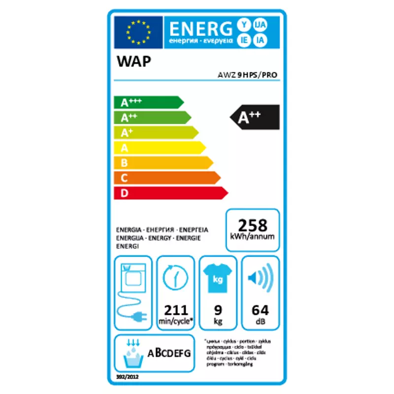 Whirlpool AWZ 9HPS/PRO félprofesszionális hőszivattyús szárítógép 9kg szürke