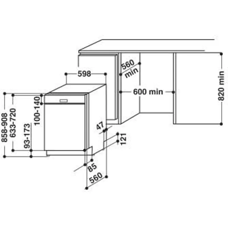 Whirlpool WBO 3T333 P 6.5 X Beépíthető Mosogatógép