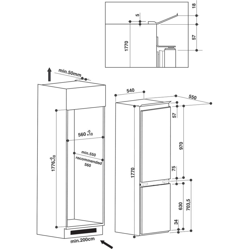 WHIRLPOOL ART 65011 Beépíthető Hűtőszekrény