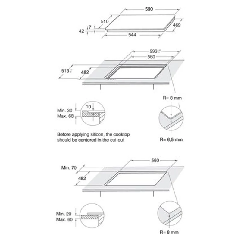 Whirlpool GOB 616/NB Beépíthető Gázfőzőlap Fekete