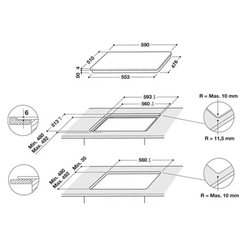 WHIRLPOOL WS Q7360 NE Indukciós főzőlap