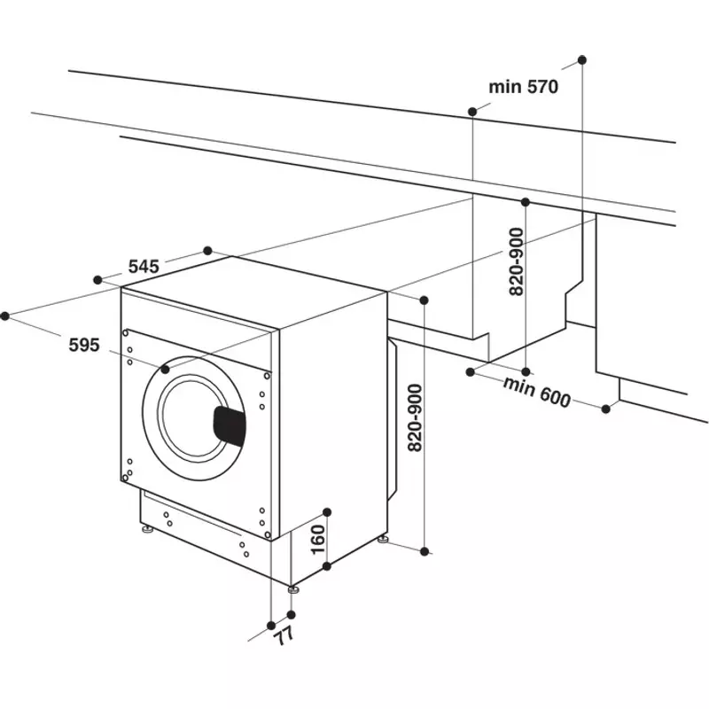 Whirlpool BI WMWG 91484E EU beépíthető mosógép 9kg 1400f/p