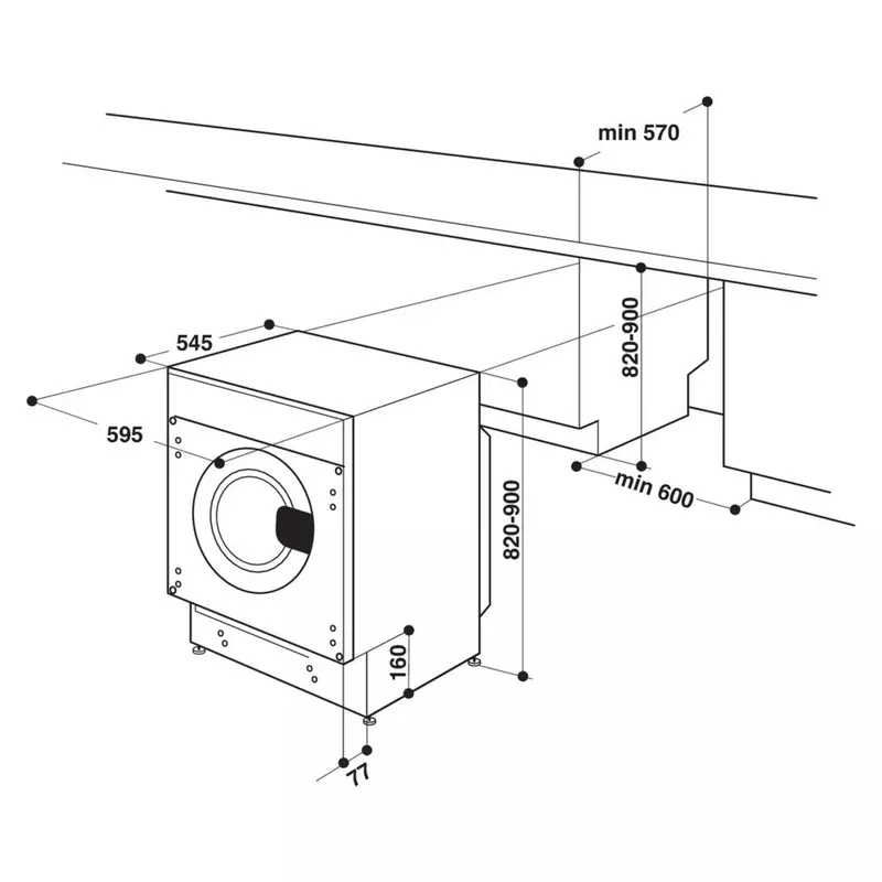 Whirlpool BI WDWG 961484 EU beépíthető mosó-szárítógép 9/6kg