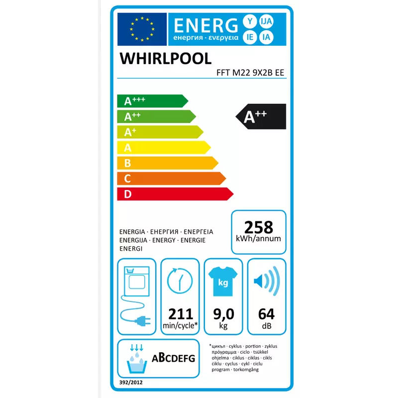 WHIRLPOOL FFT M22 9X2B EE Hőszivattyús Szárítógép