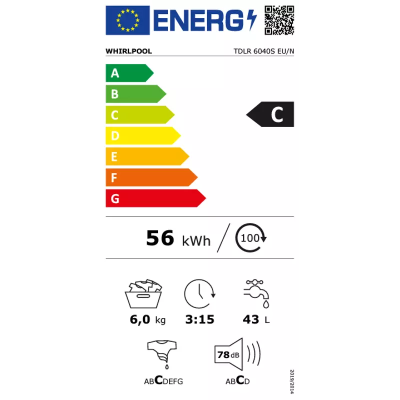 Whirlpool TDLR 6040S EU/N Felültöltős mosógép