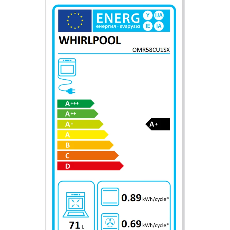 Whirlpool OMR58CU1SX beépíthető sütő inox katalitikus tisztítás