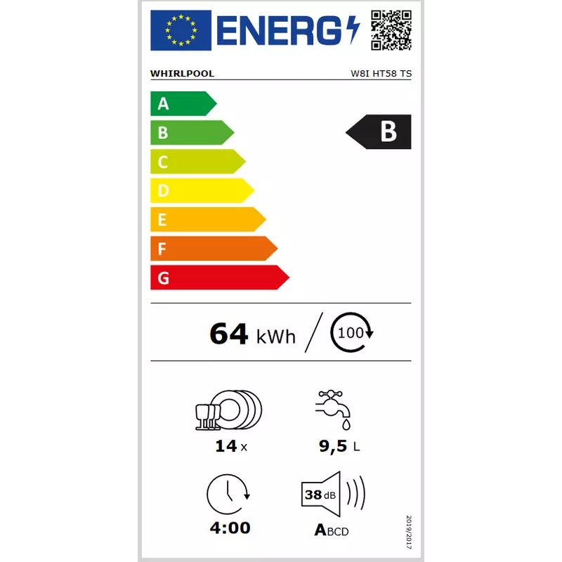 Whirlpool W8I HT58 TS beépíthető mosogatógép