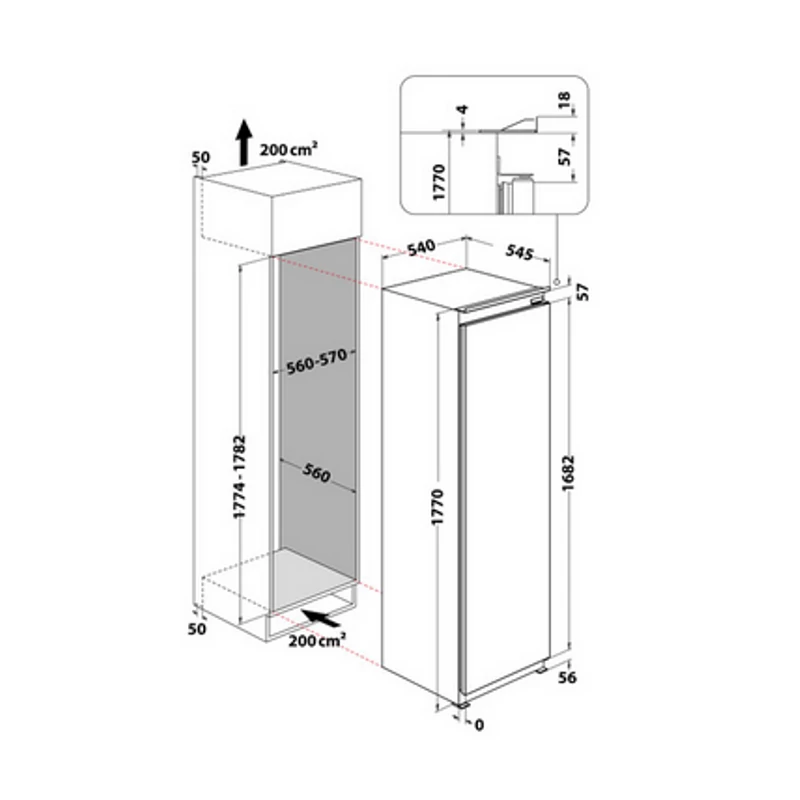 Whirlpool WHSD18F013C2 P Beépíthető fagyasztószekrény Push to open