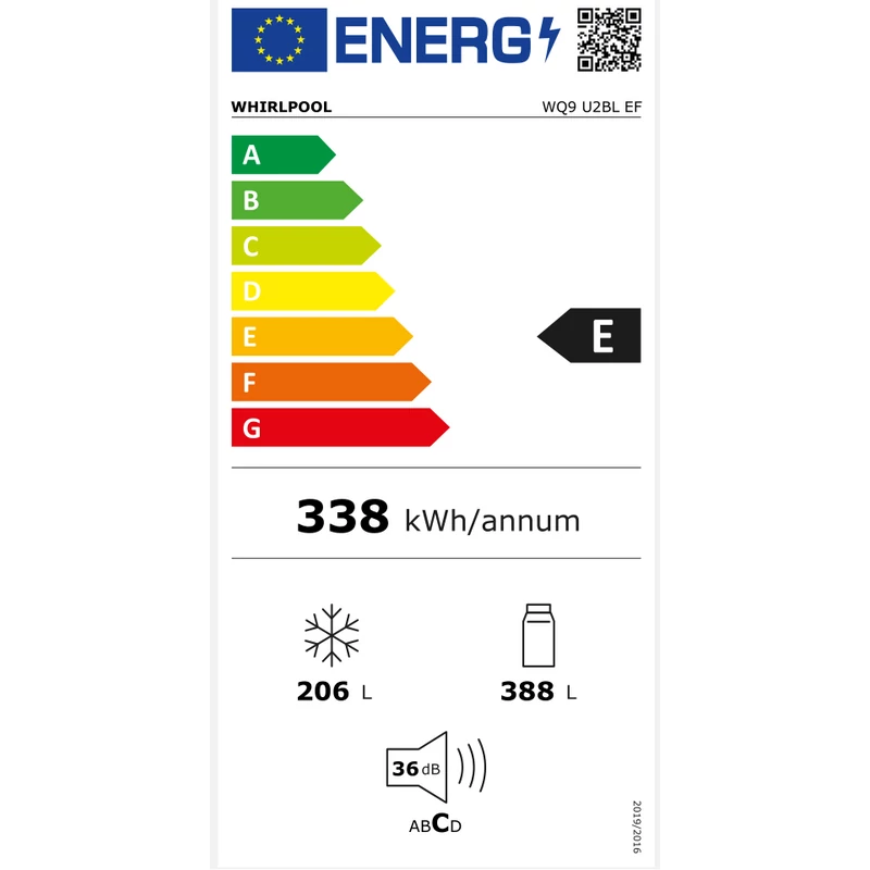 Whirlpool WQ9 U2BL EF szabadonálló négyajtós hűtőszekrény