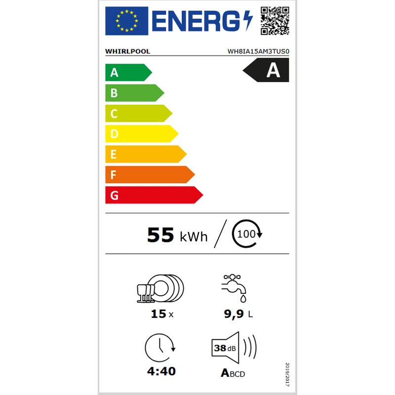 Whirlpool WH8IA15AM3TUS0 beépíthető mosogatógép