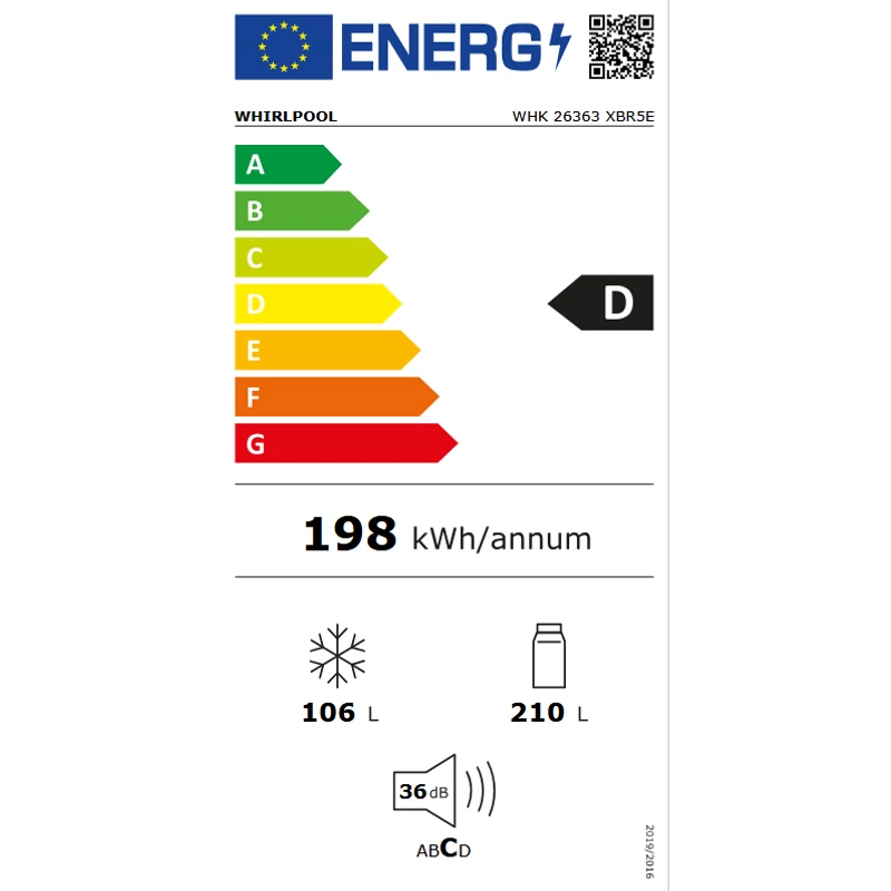 Whirlpool WHK 26363 XBR5E szabadonálló hűtő dark inox