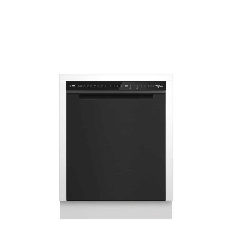 Whirlpool W7U HS61BS  pult alá építhető mosogatógép Black Stain előlappal