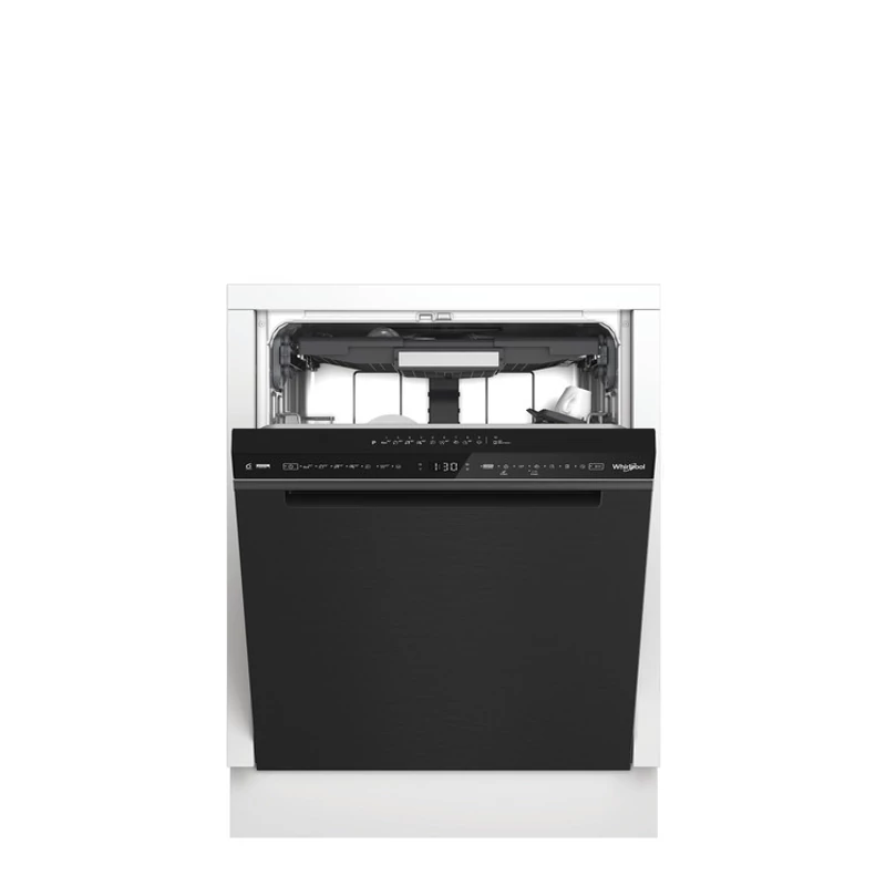 Whirlpool W7U HS61BS  pult alá építhető mosogatógép Black Stain előlappal