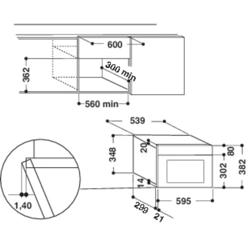 Whirlpool AMW439IX Beépíthető mikrohullámú sütő