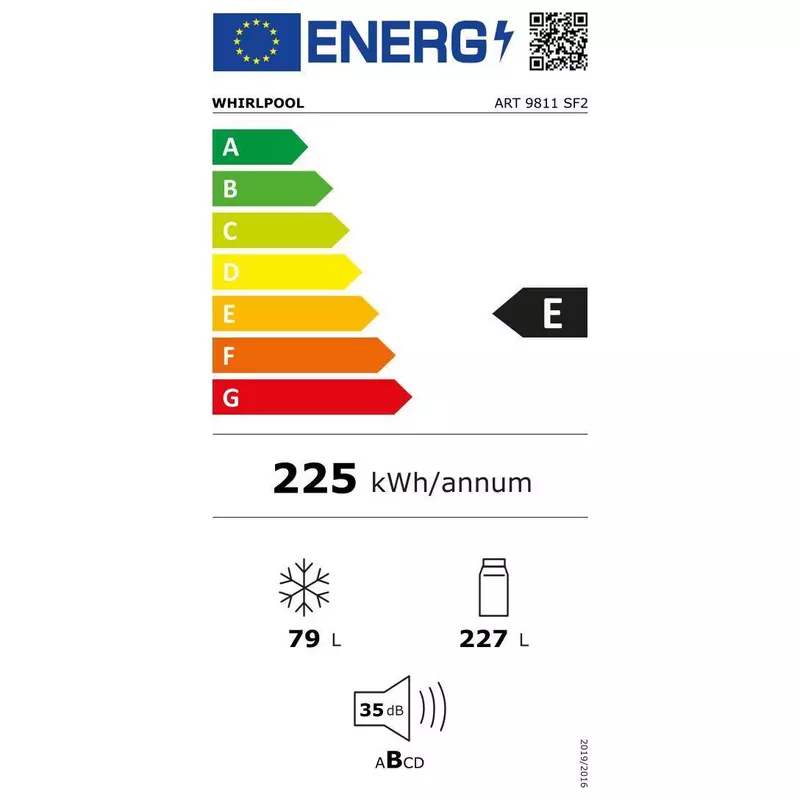 WHIRLPOOL Beépíthető Kombinált Hűtőszekrény ART 9811 SF2