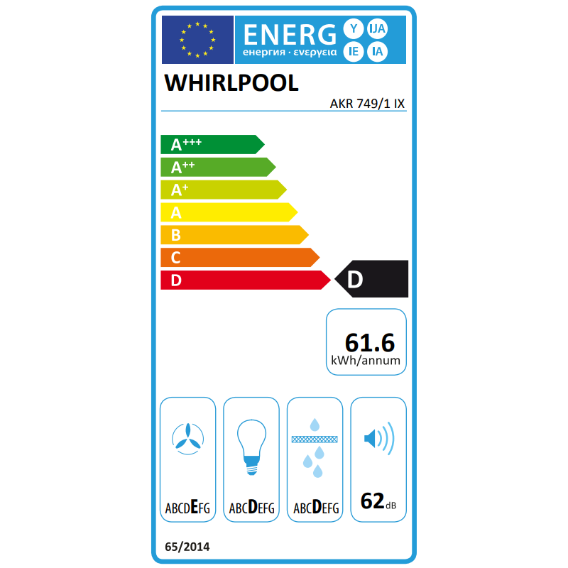 WHIRLPOOL Beépíthető Teleszkópos Páraelszívó AKR 749 IX