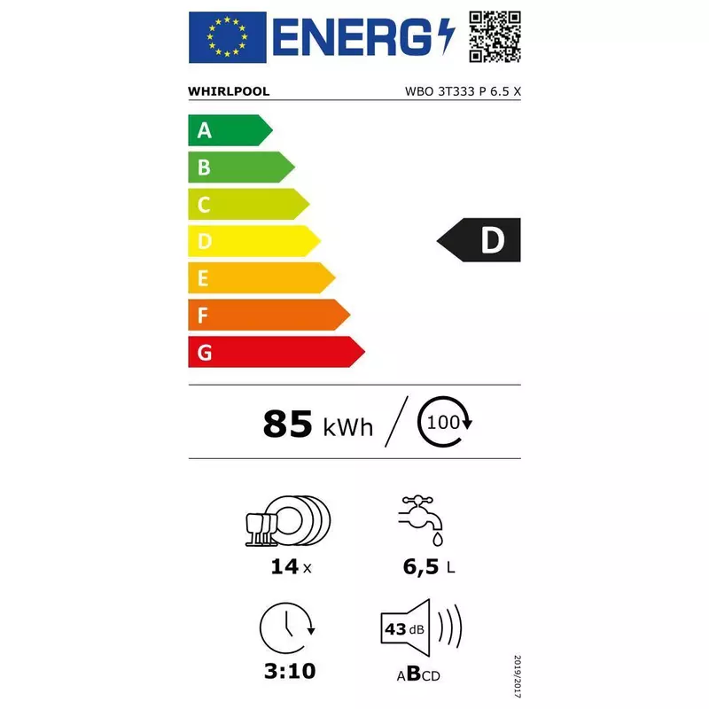 Whirlpool WBO 3T333 P 6.5 X Beépíthető Mosogatógép